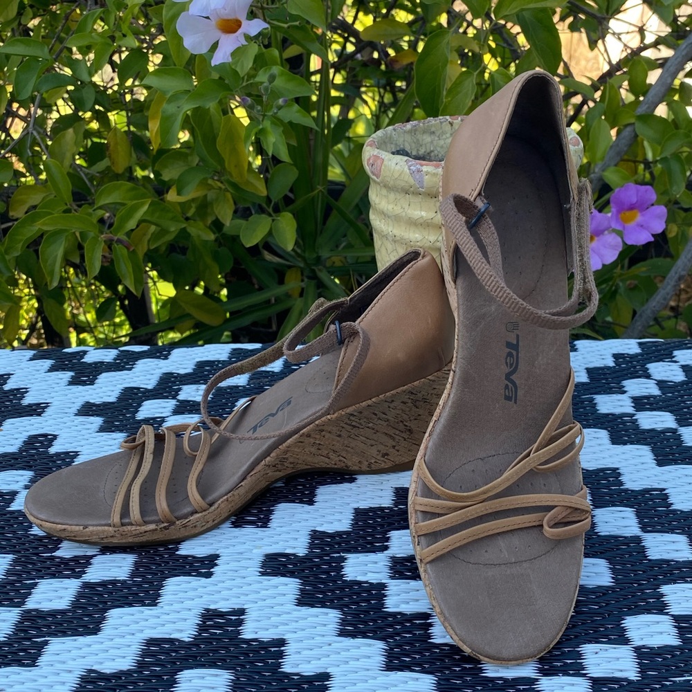 Teva Riviera Cork Wedges